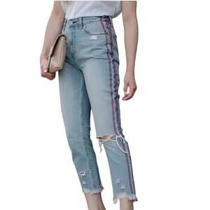 ABERCROMBIE & FITCH $89 Ripped Annie High Rise Girlfriend‎ Jean Size 30